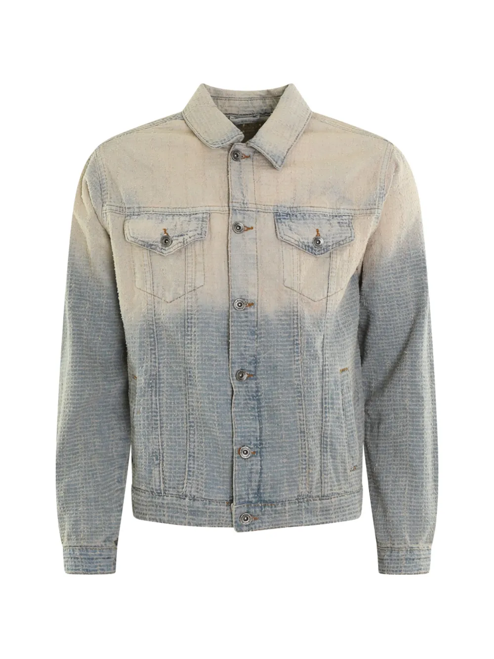 FLÂNEUR faded tweed denim jacket - Blau