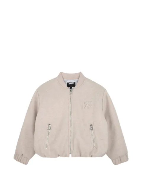Dkny Kids logo-embroidered bomber jacket