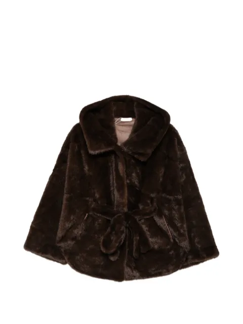 Paper Lace faux-fur coat
