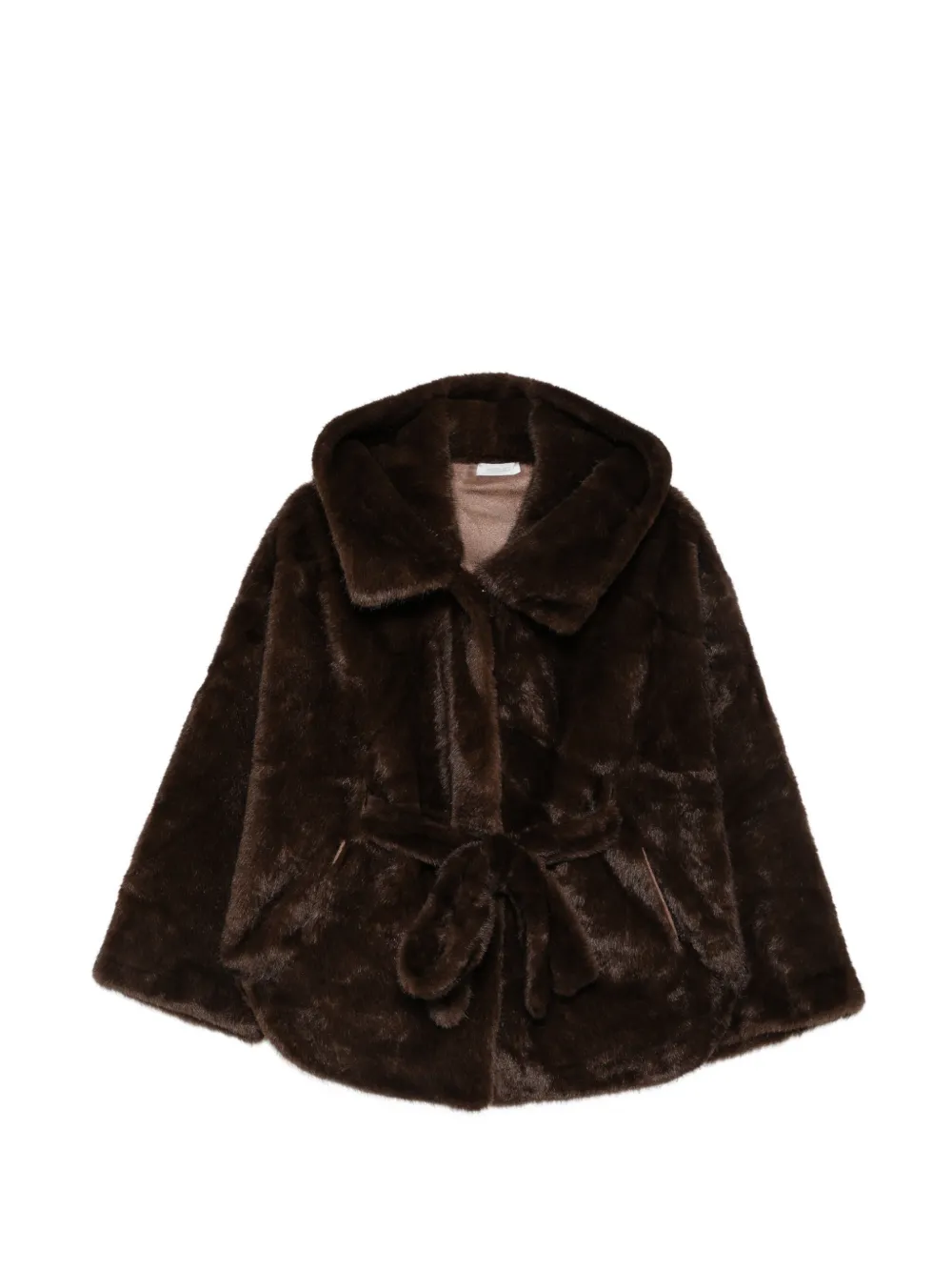 Paper Lace faux-fur coat