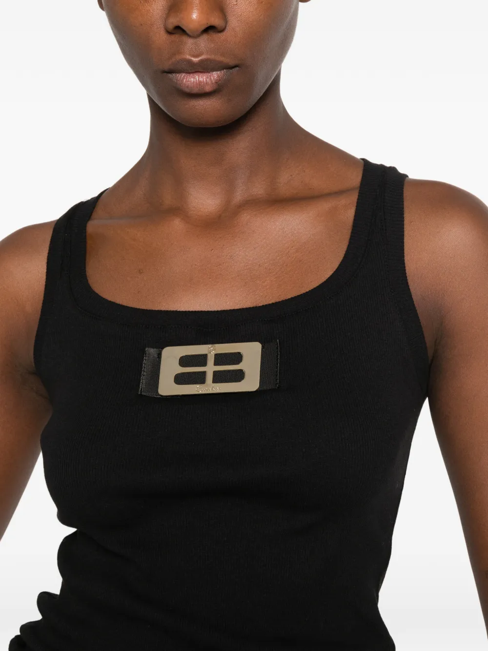 Babylone Paris Eureka logo-plaque tank top Zwart