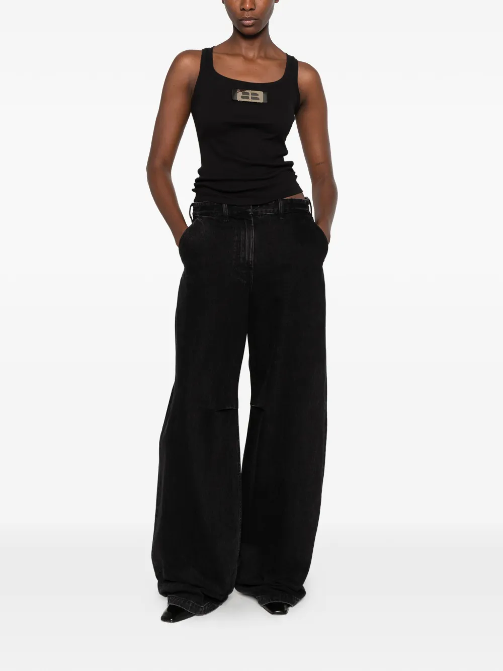 Babylone Paris Eureka logo-plaque tank top Zwart
