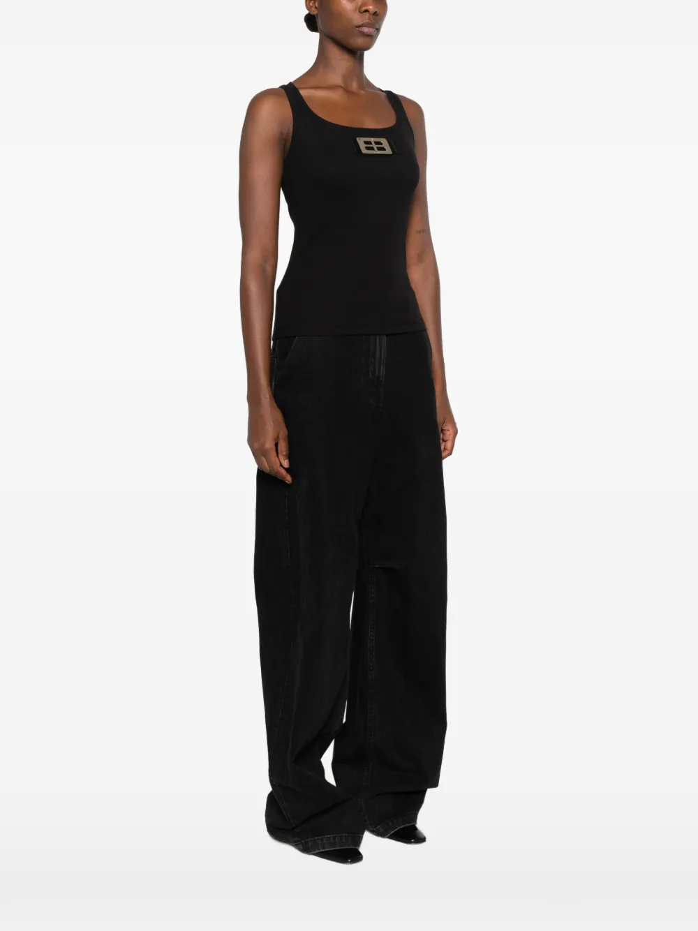 Babylone Paris Eureka logo-plaque tank top Zwart