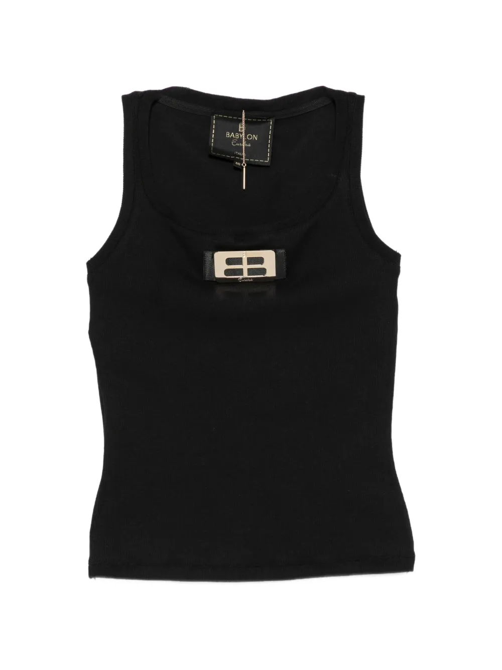 Babylone Paris Eureka logo-plaque tank top Zwart