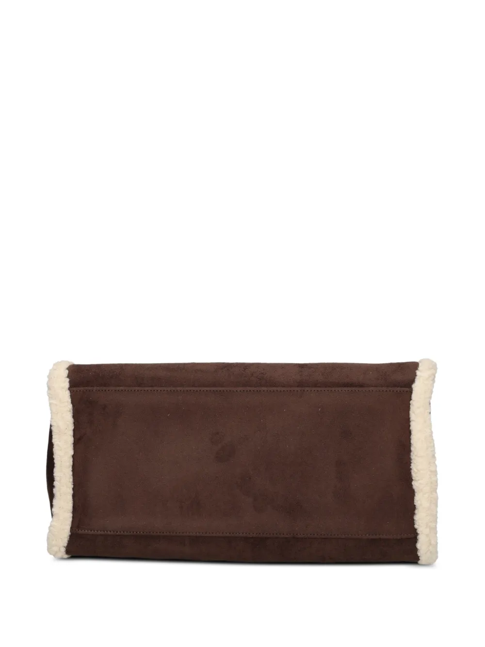 Armani Exchange shearling-trim logo-plaque tote bag Bruin