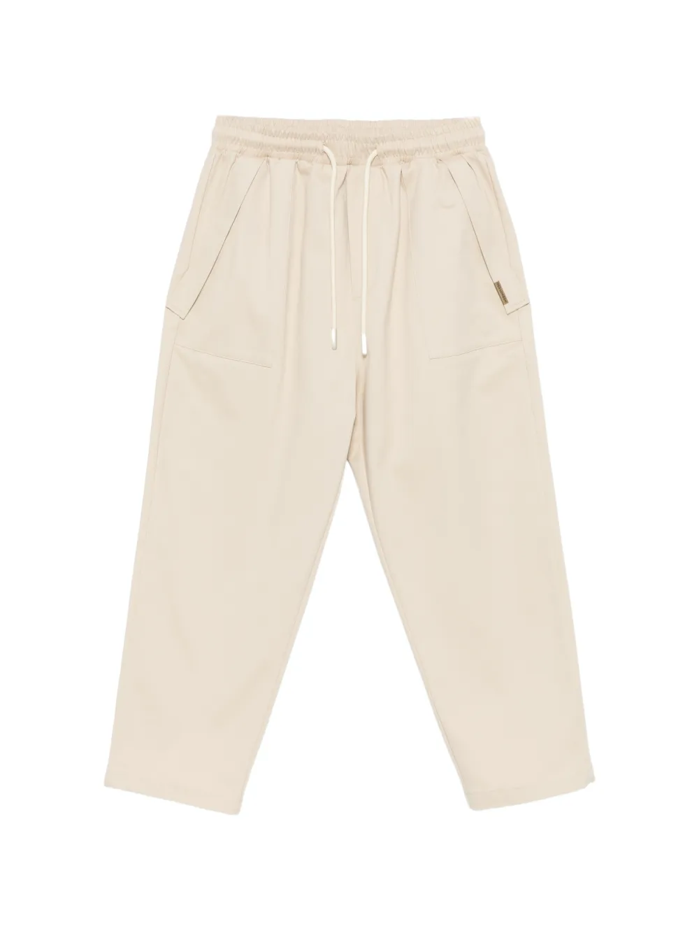 YES LONDON check-pattern drawstring trousers - Toni neutri