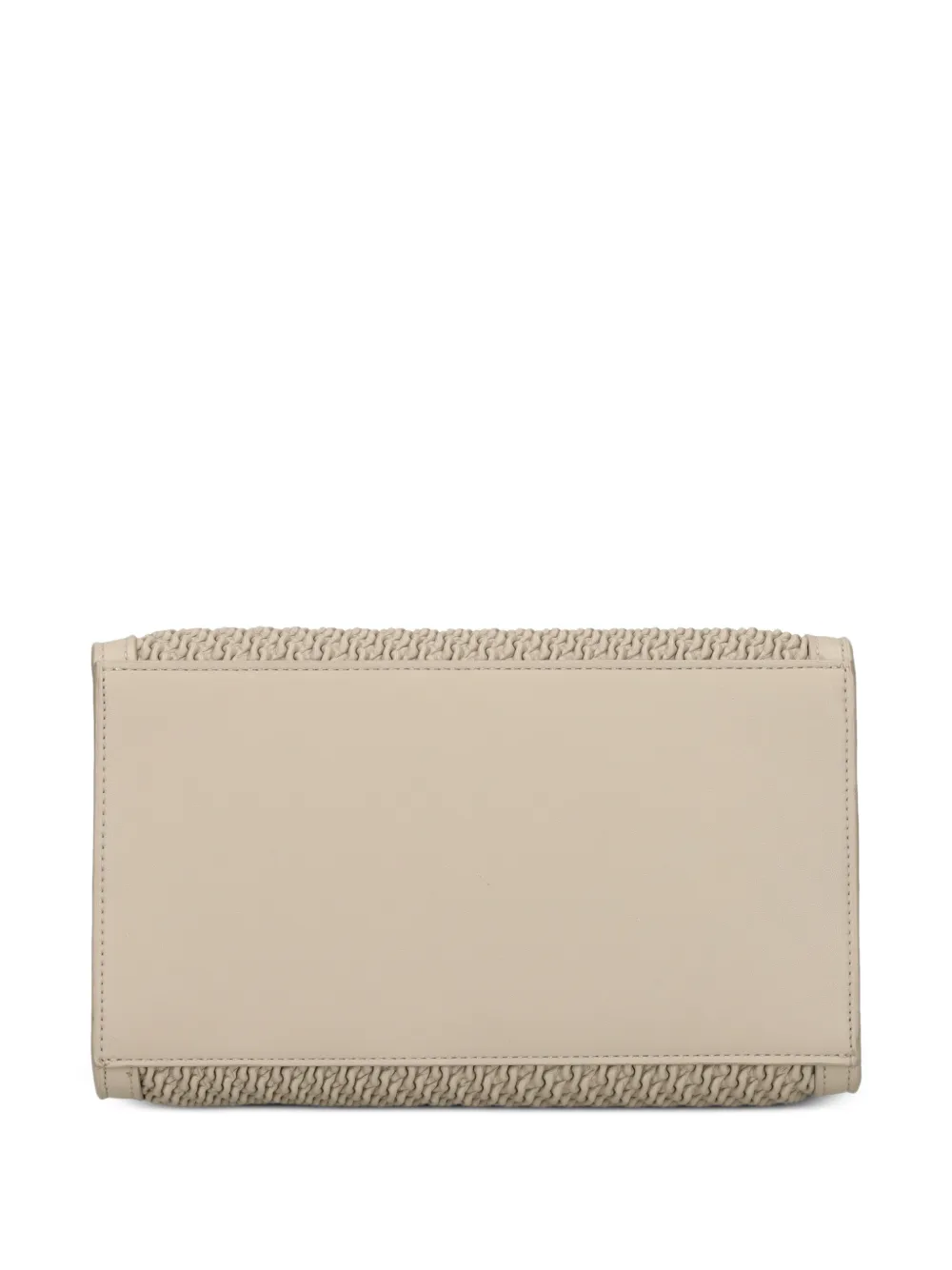 Armani Exchange logo-plaque woven-texture tote bag Beige