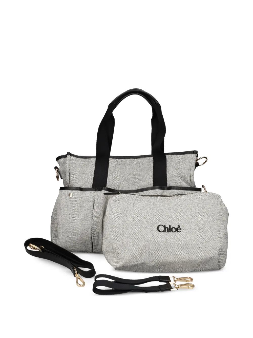 Chloé logo-print shoulder bag Grijs