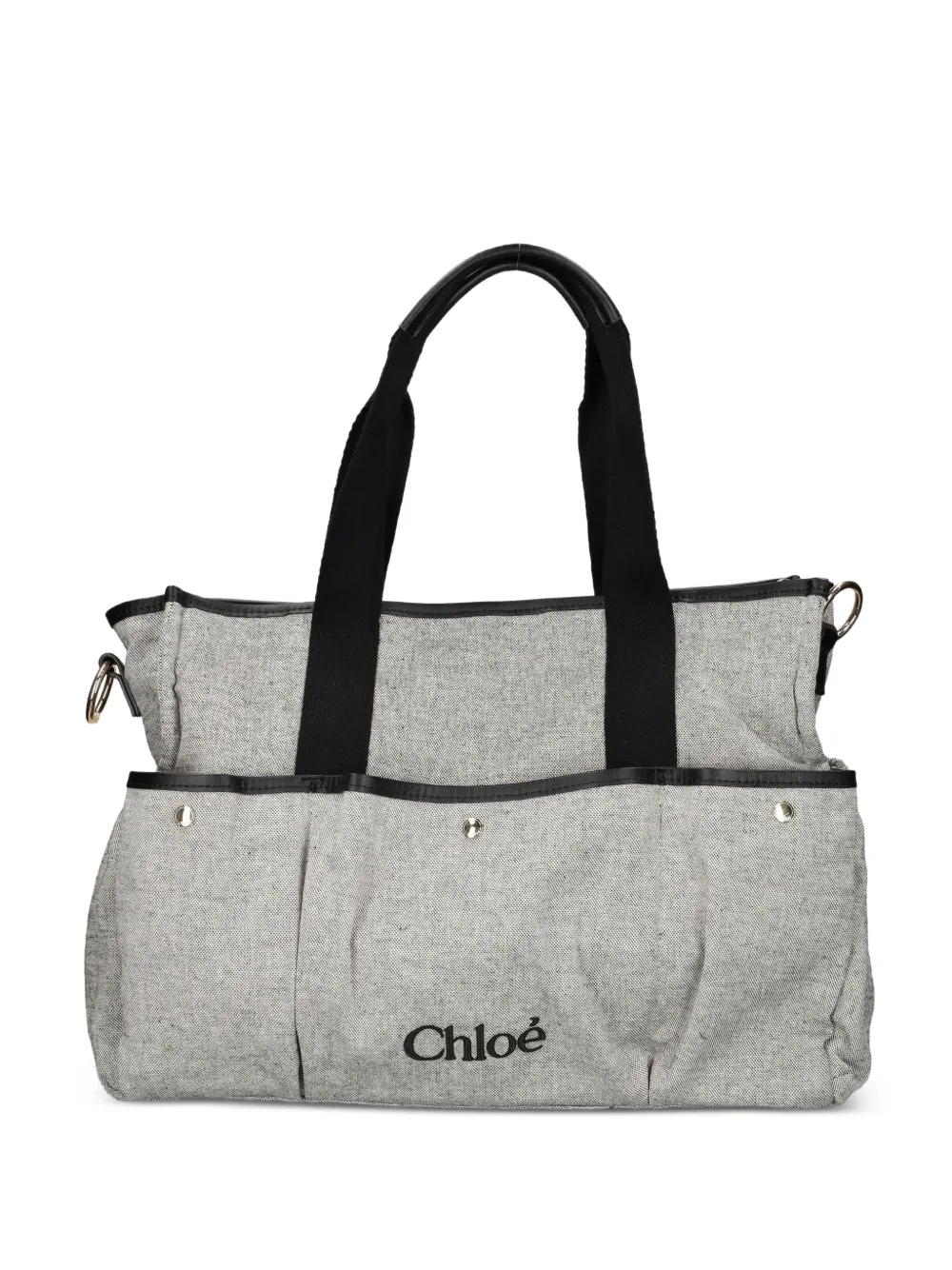 Chloé Borsa a spalla con stampa logo - Grigio