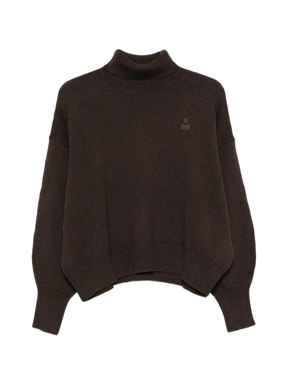 MARANT ÉTOILE logo-patch roll-neck sweater - Marron MARANT ÉTOILE logo-patch roll-neck sweater - Marron