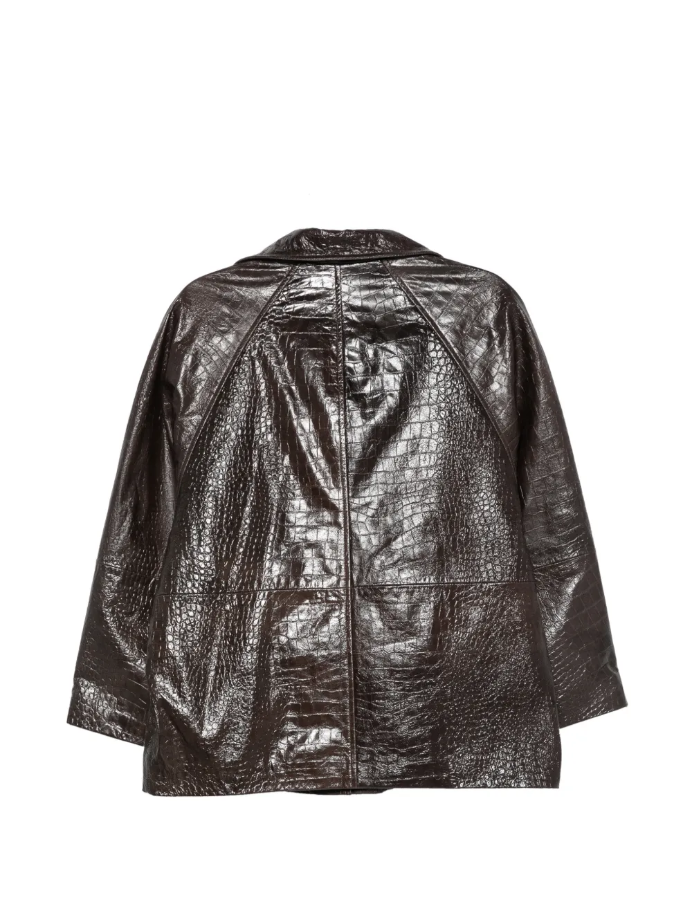 Alysi croc-effect leather jacket Bruin