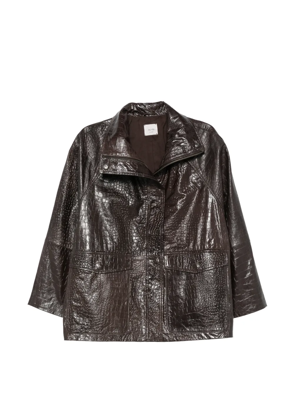 Alysi croc-effect leather jacket - Marron Alysi croc-effect leather jacket - Marron