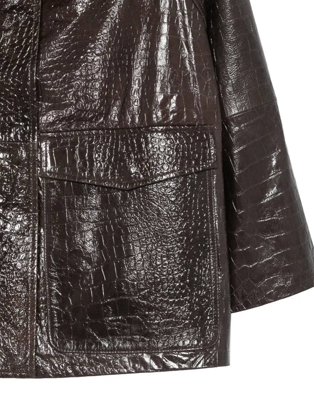 Alysi croc-effect leather jacket Bruin