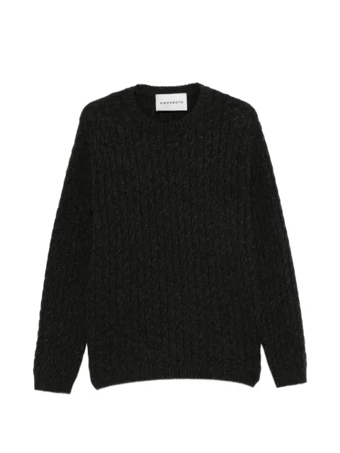 AMARANTO  cable-knit crew-neck sweater