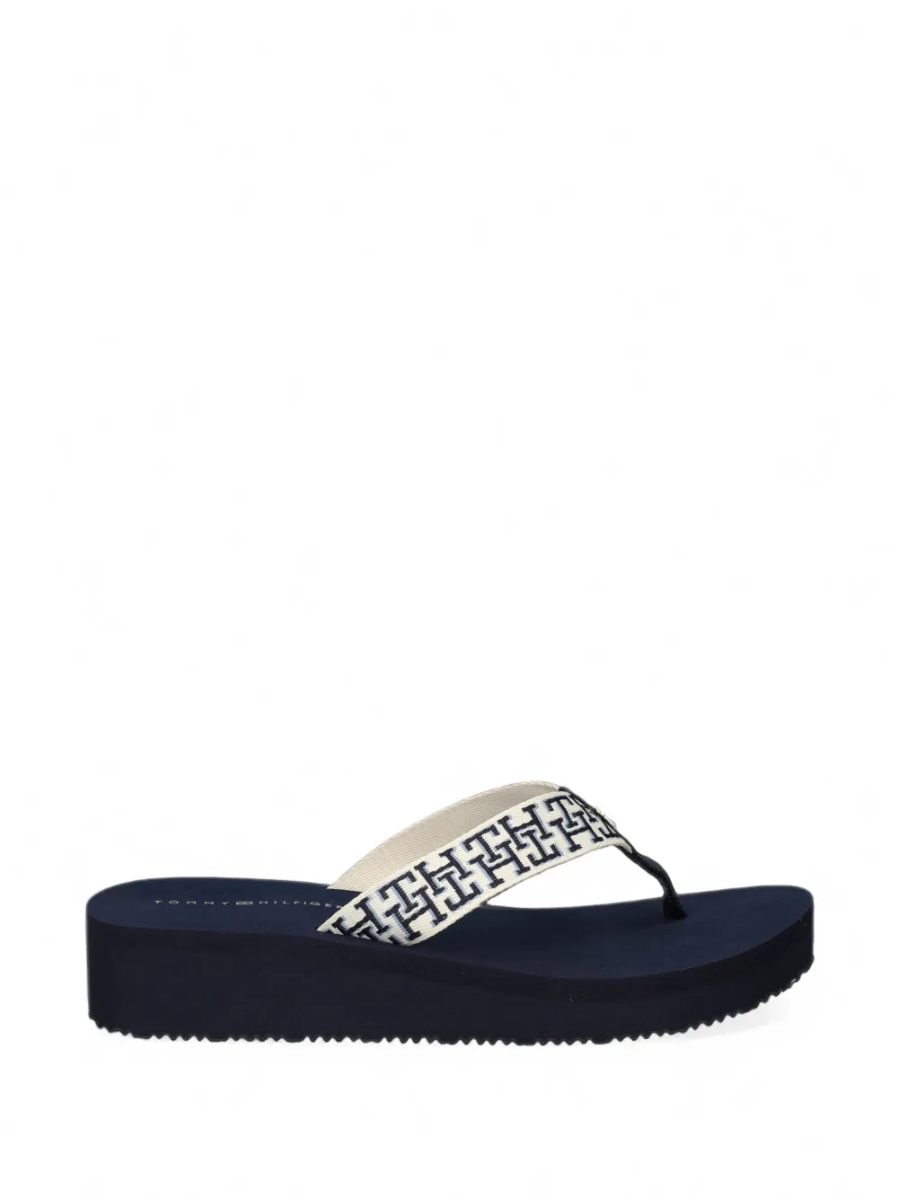 Tommy Hilfiger The Monogram-print platform flip-flops
