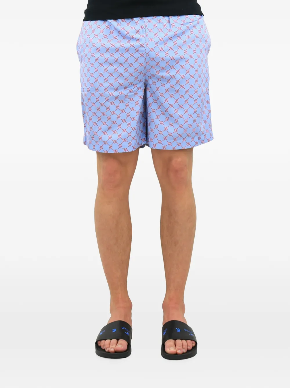 Daily Paper Kali 2 monogram-print shorts Blauw