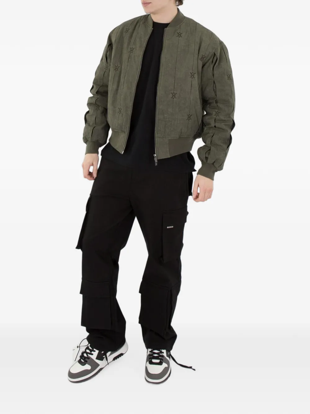 Daily Paper Rasal logo-embroidered bomber jacket Groen