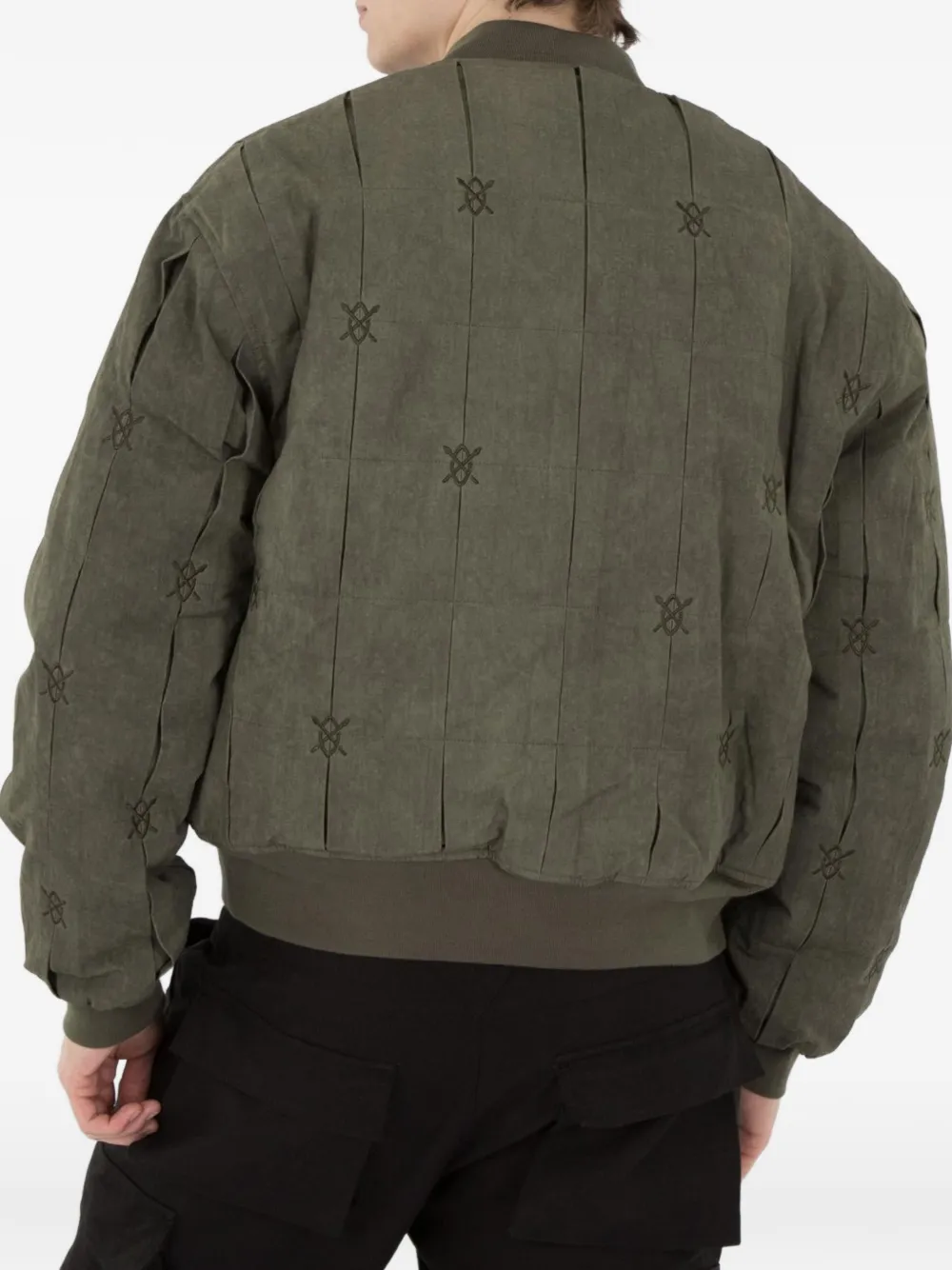 Daily Paper Rasal logo-embroidered bomber jacket Groen