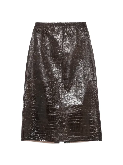 Alysi falda midi de piel con efecto de piel de cocodrilo