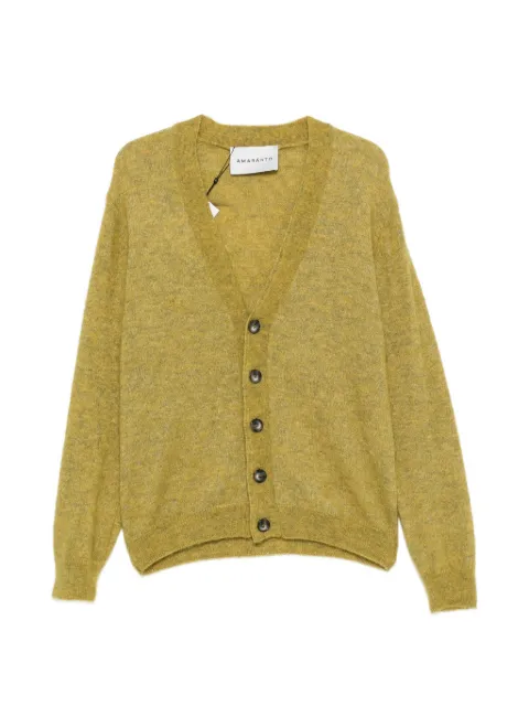 AMARANTO brushed V-neck cardigan