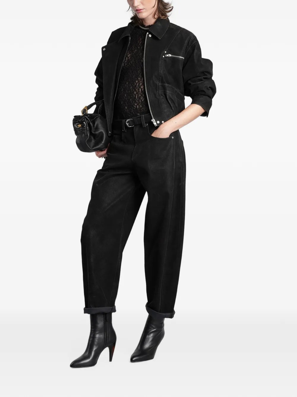 ISABEL MARANT zip-up panelled jacket Zwart