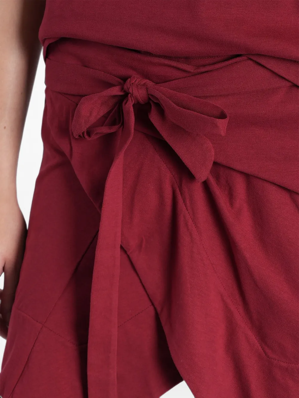 ISABEL MARANT Berenice mini-wikkelrok met gestrikte taille Rood