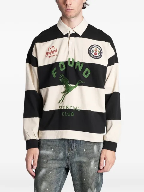 FOUND striped logo-embroidered polo shirt