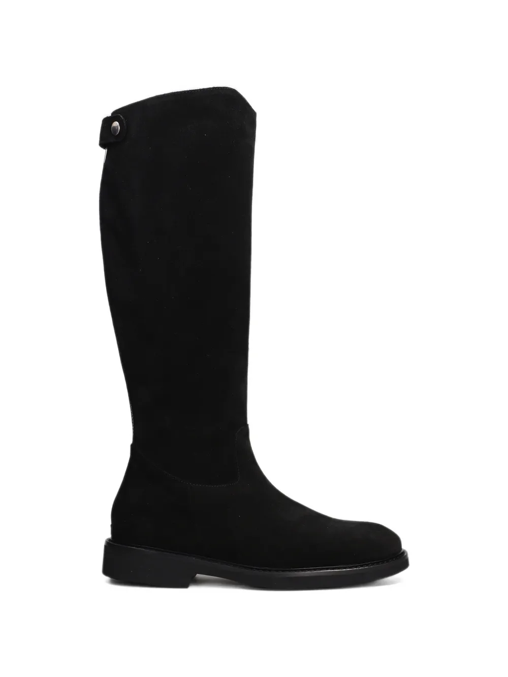 Anna F. rear-zip suede knee-high boots - Black