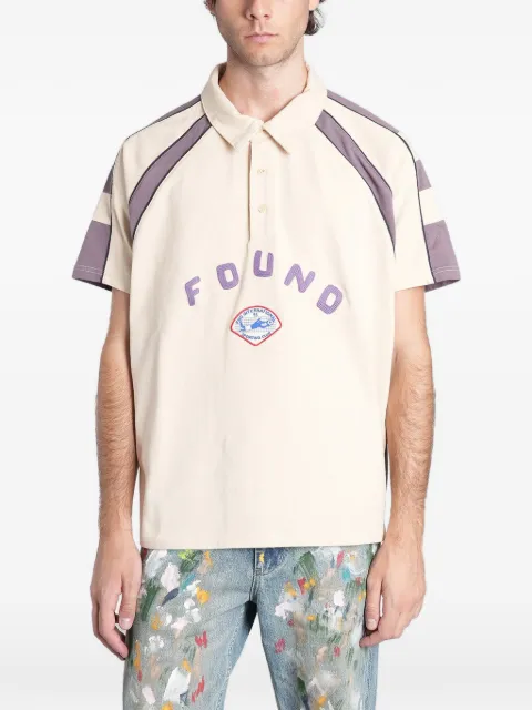 FOUND logo-embroidered raglan-sleeve polo shirt