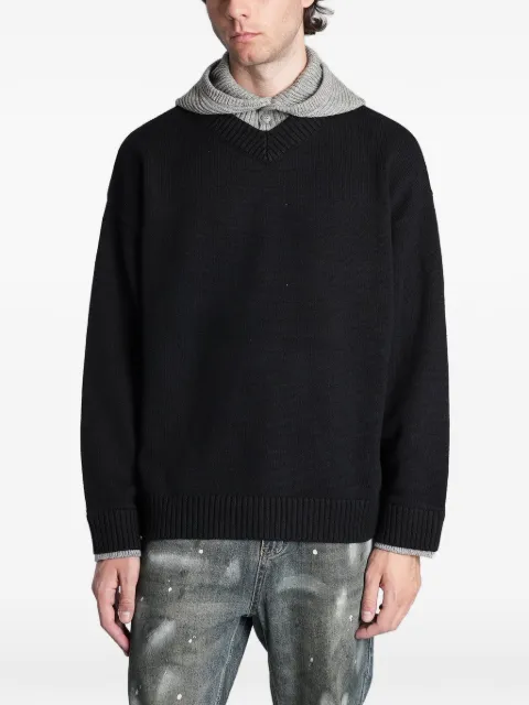 FOUND layered-hood sweater