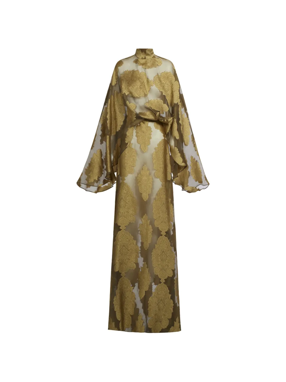 Taller Marmo Abito lungo Chimera con motivo jacquard damascato - Marrone