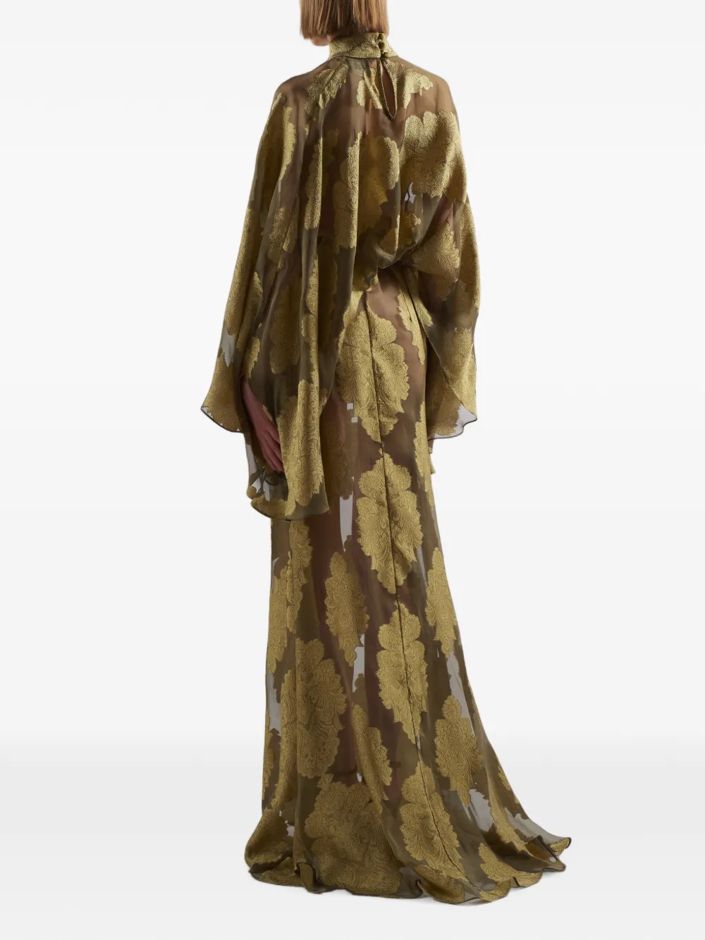 Taller Marmo Chimera maxi-jurk met damascus-jacquard Bruin