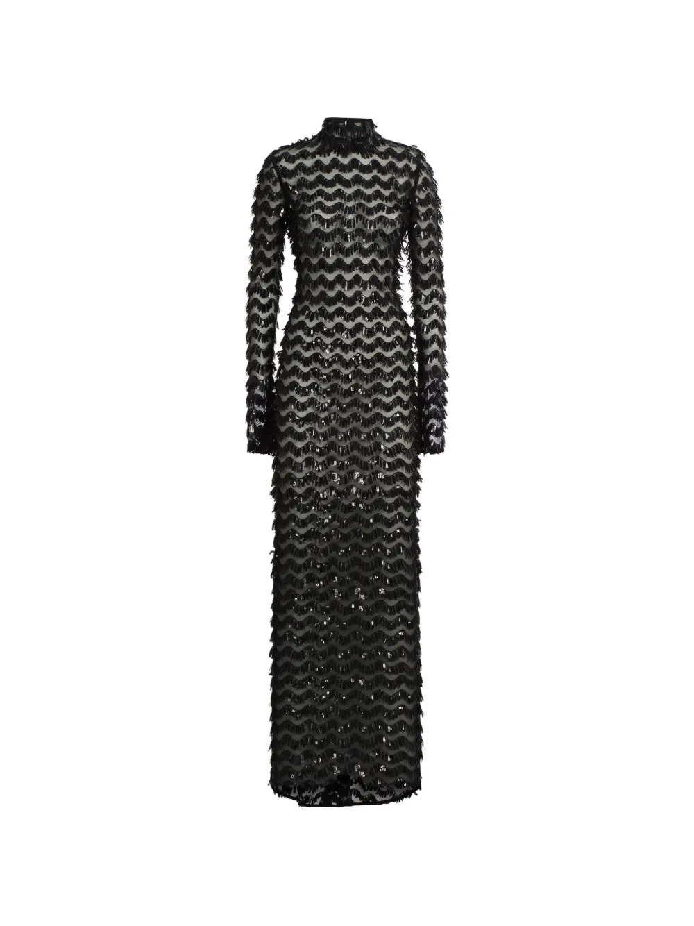Taller Marmo Abito lungo Dragon Lady con paillettes - Nero