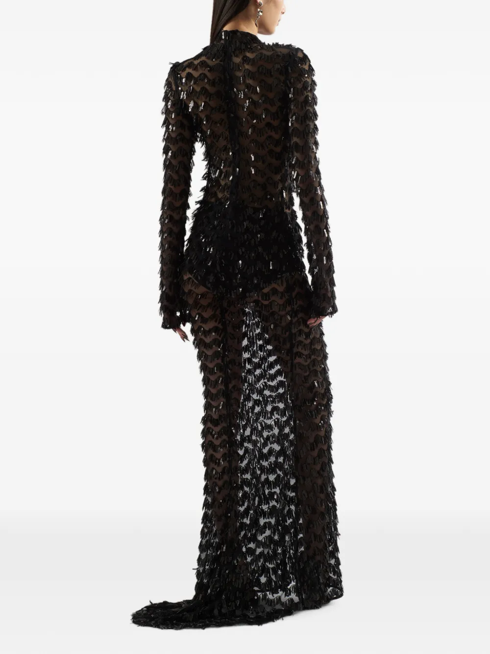 Taller Marmo Dragon Lady maxi-jurk verfraaid met pailletten Zwart
