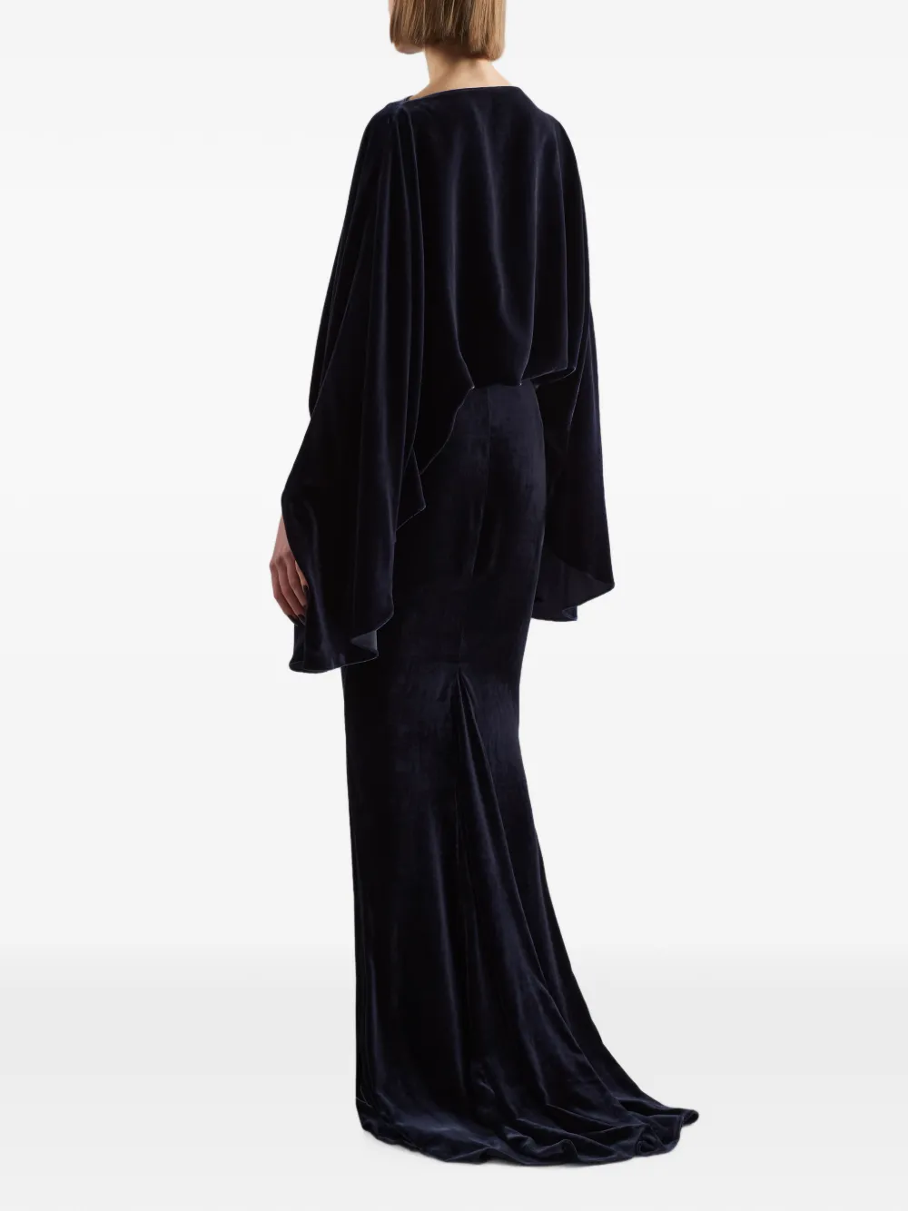 Taller Marmo Musidora fluwelen maxi-avondjurk Blauw