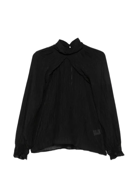 PHILIA LOFT high-neck crinkled blouse