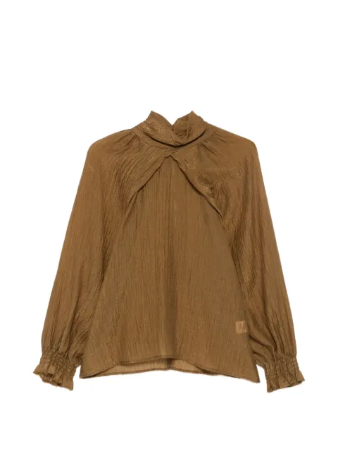 PHILIA LOFT crinkled high-neck blouse