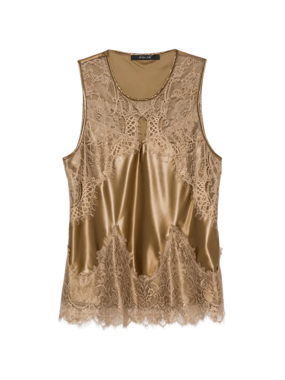 PHILIA LOFT lace-trim satin top