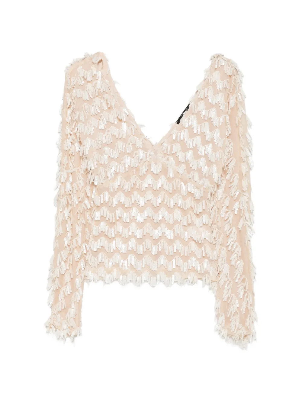 PHILIA LOFT sequin-embellished fringed top