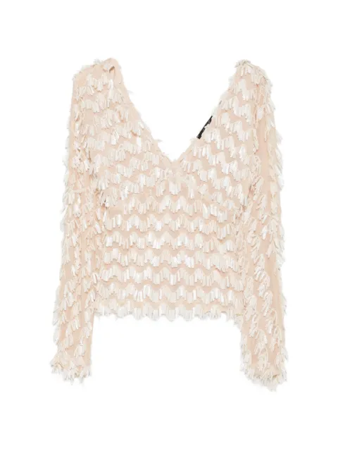 PHILIA LOFT sequin-embellished fringed top
