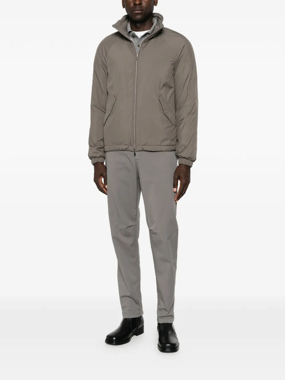 Brunello Cucinelli high-neck raglan-sleeve coat Grijs