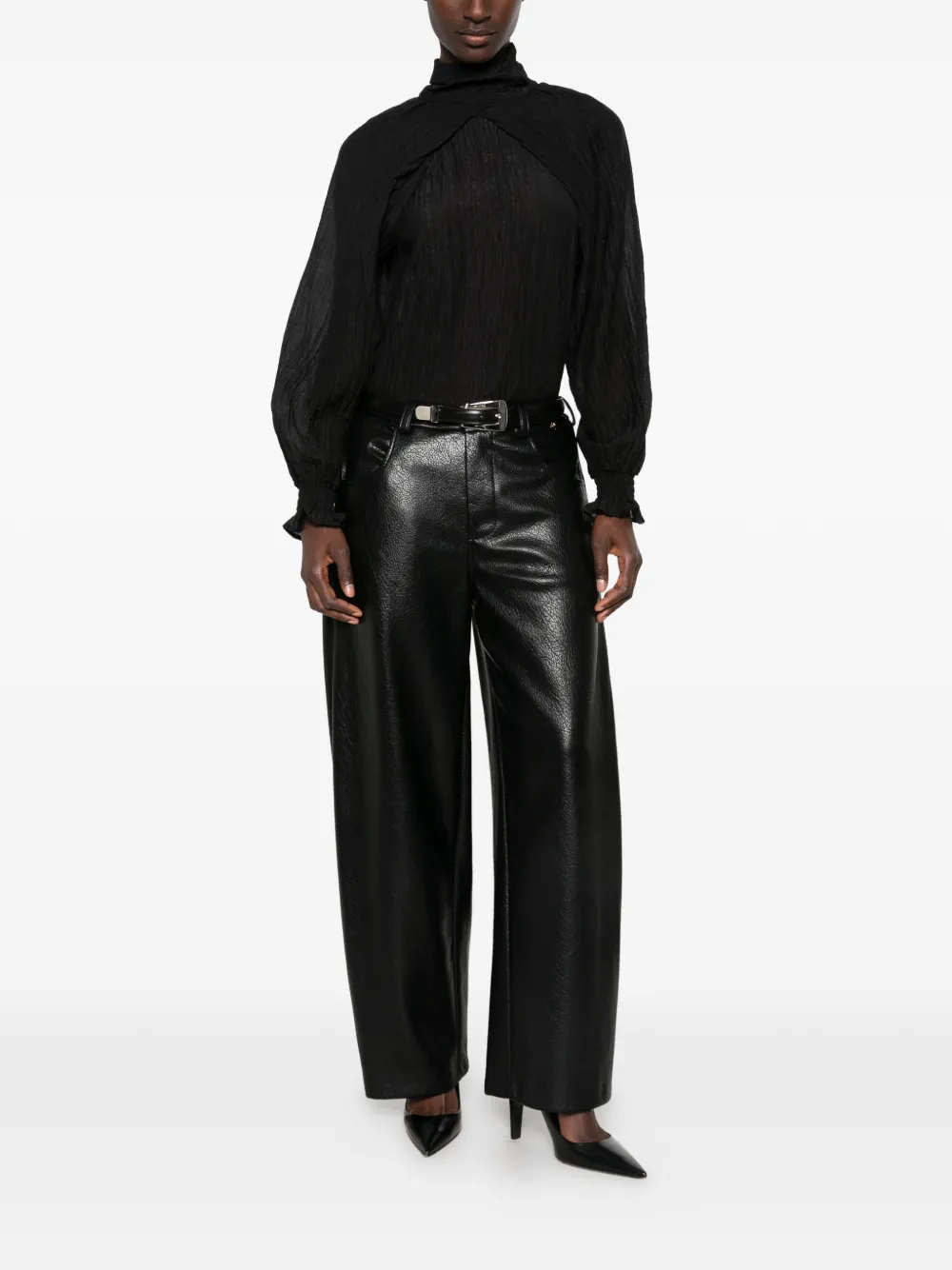 PHILIA LOFT Broek met wijde pijpen Zwart