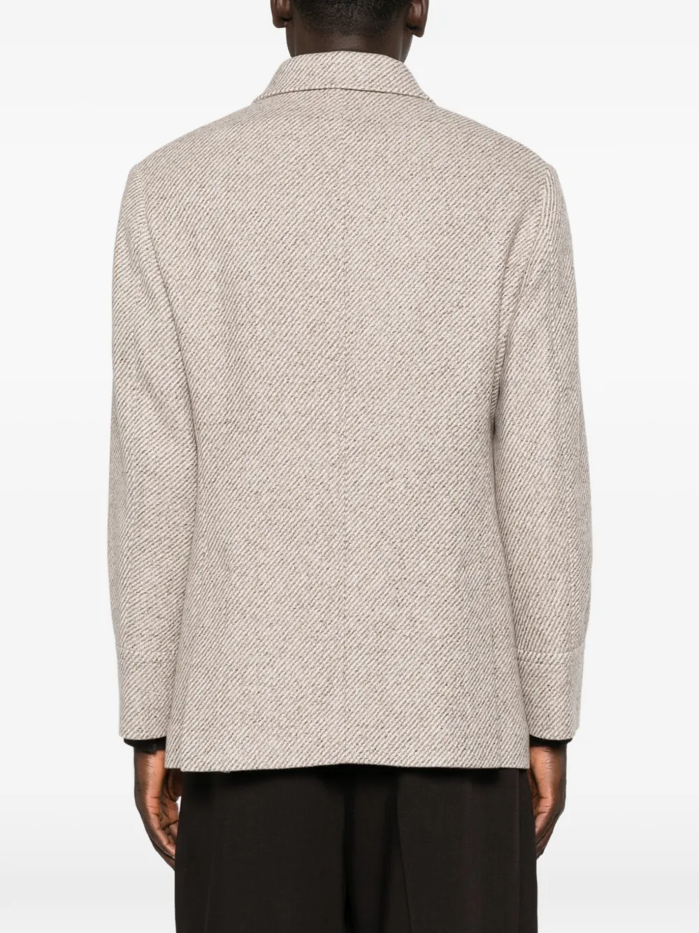 Brunello Cucinelli double-breasted chevron coat Beige