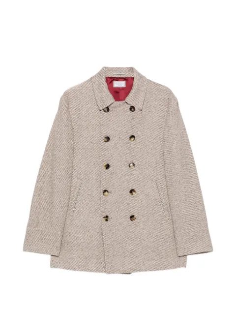 Brunello Cucinelli double-breasted chevron coat