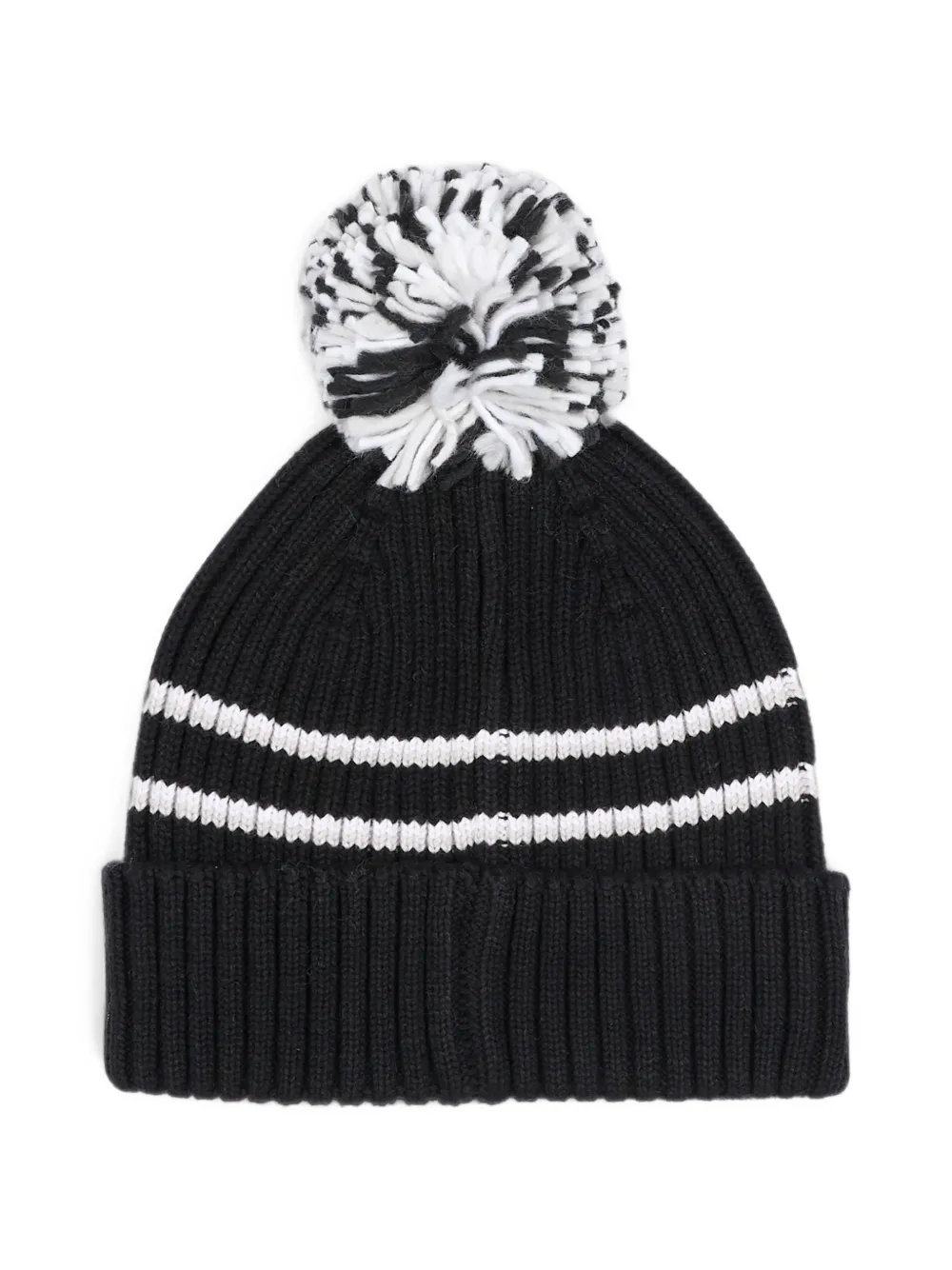 New Balance Kids Gestreepte muts met pompon Zwart
