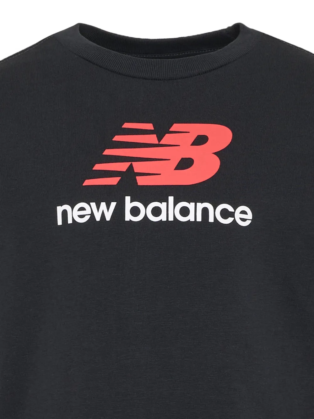 New Balance Kids T-shirt met lange mouwen en logo-print Zwart