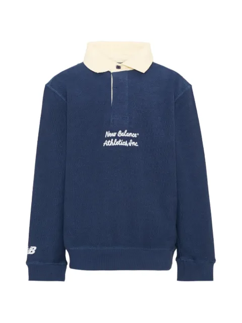 New Balance Kids logo-embroidered long-sleeve polo shirt