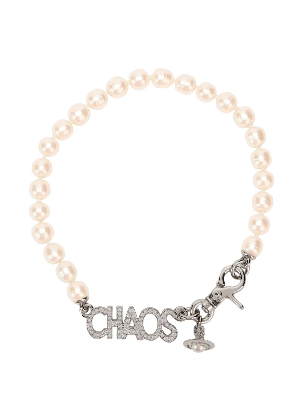 Vivienne Westwood Orb Chaos pearl bracelet - Argento
