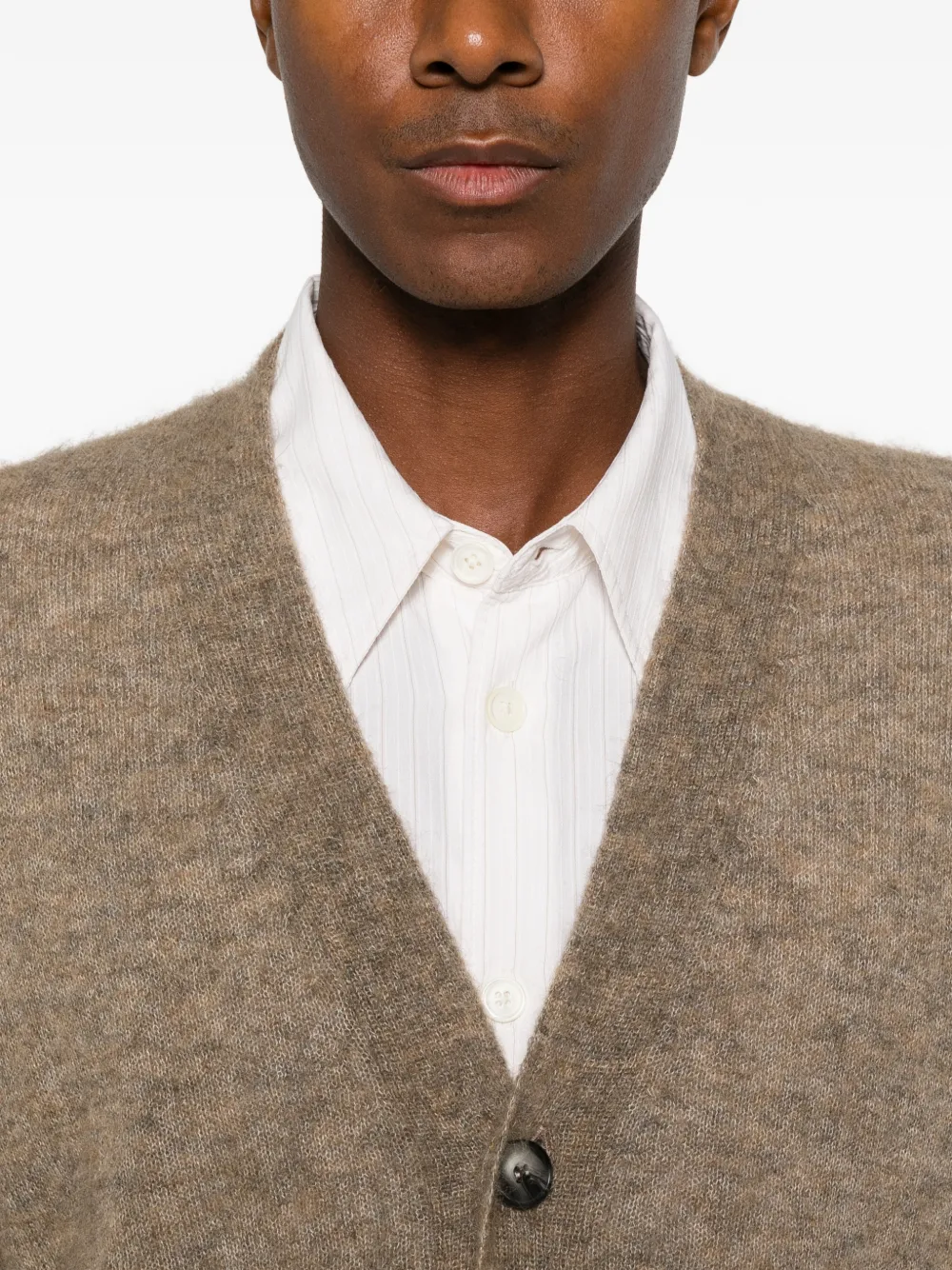 AMARANTO Button-up vest met V-hals Beige