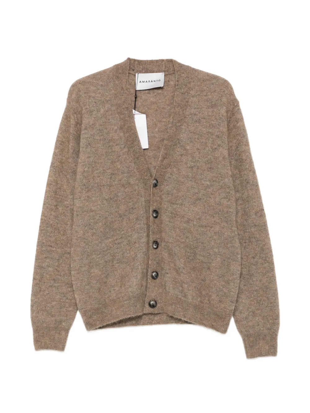 AMARANTO V-neck button-up cardigan - Neutrals